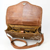 ADBGM399 Hair-On Cowhide Leather Messenger Bag with Braided Trim - American Darling