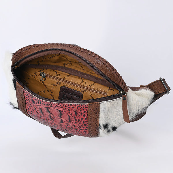 ADBG1441 American Darling Handcrafted Western Leather Fanny Pack Hair-On Cowhide Genuine Leather