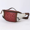 ADBG1441 American Darling Handcrafted Western Leather Fanny Pack Hair-On Cowhide Genuine Leather