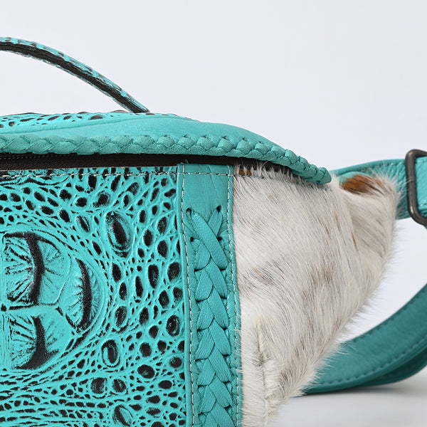 ADBG1441 American Darling Handcrafted Western Leather Fanny Pack Hair-On Cowhide Genuine Leather