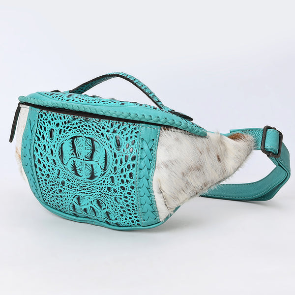 ADBG1441 American Darling Handcrafted Western Leather Fanny Pack Hair-On Cowhide Genuine Leather
