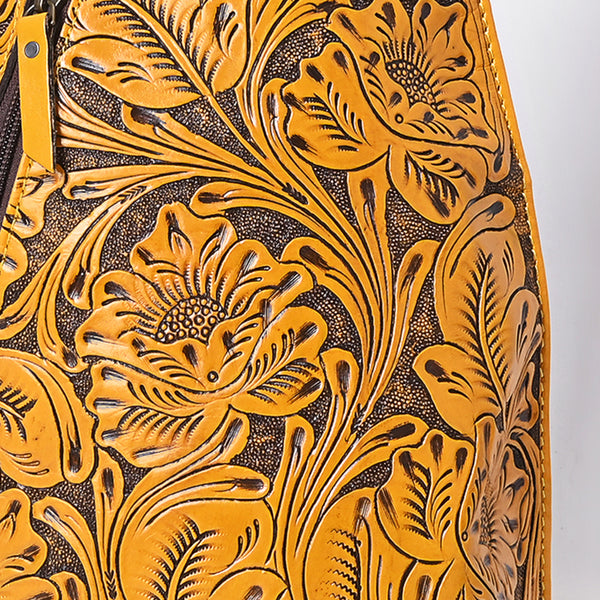 ADBG1443 American Darling Hand-Tooled Western Leather Sling Bag | Genuine Leather Floral Carved Crossbody