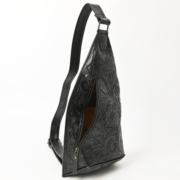 ADBG1443 American Darling Hand-Tooled Western Leather Sling Bag | Genuine Leather Floral Carved Crossbody
