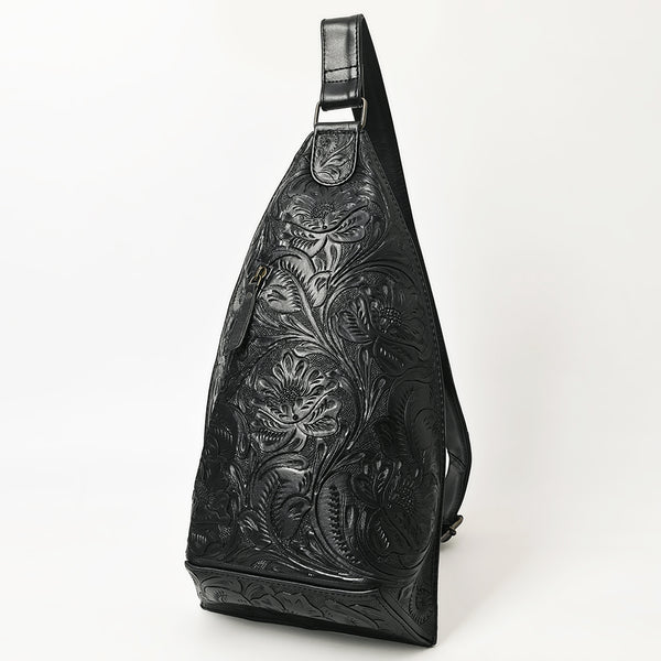 ADBG1443 American Darling Hand-Tooled Western Leather Sling Bag | Genuine Leather Floral Carved Crossbody