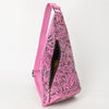 ADBG1443 American Darling Pink Hand Tooled Leather Sling Bag Western Floral Carved Crossbody