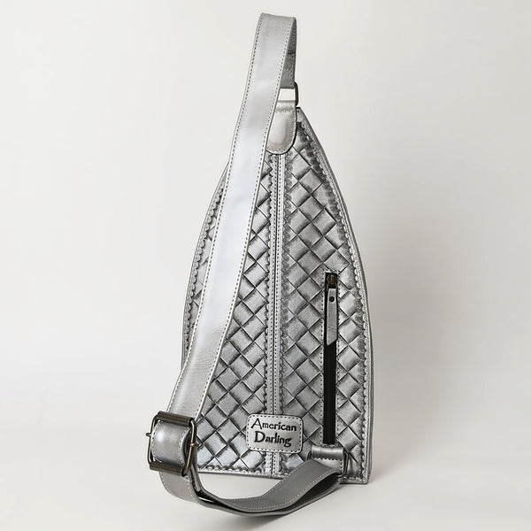 ADBG1443 American Darling Hand-Tooled Western Leather Sling Bag | Genuine Leather Floral Carved Crossbody