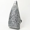 ADBG1443 American Darling Hand-Tooled Western Leather Sling Bag | Genuine Leather Floral Carved Crossbody