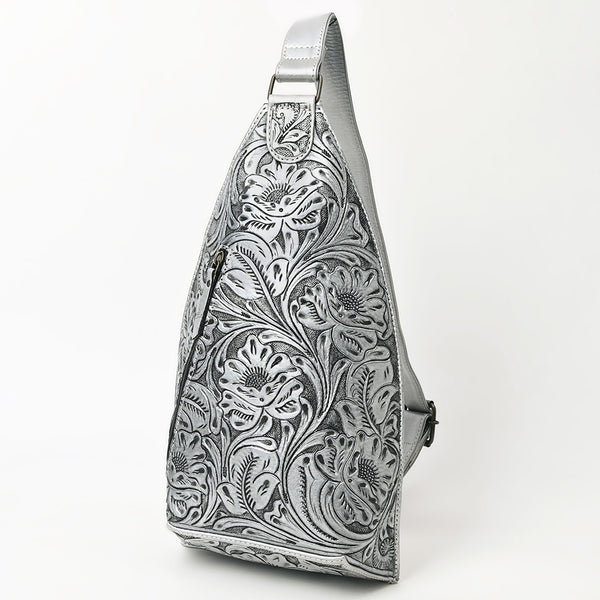 ADBG1443 American Darling Hand-Tooled Western Leather Sling Bag | Genuine Leather Floral Carved Crossbody
