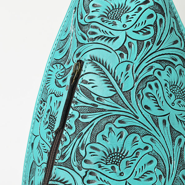 ADBG1443 American Darling Hand-Tooled Western Leather Sling Bag | Genuine Leather Floral Carved Crossbody
