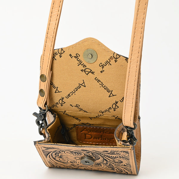 ADBG1444 American Darling Hand Tooled Genuine Leather Western Crossbody Bag for Everyday Carry