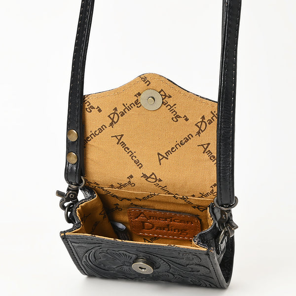 ADBG1444 American Darling Hand Tooled Genuine Leather Western Crossbody Bag for Everyday Carry