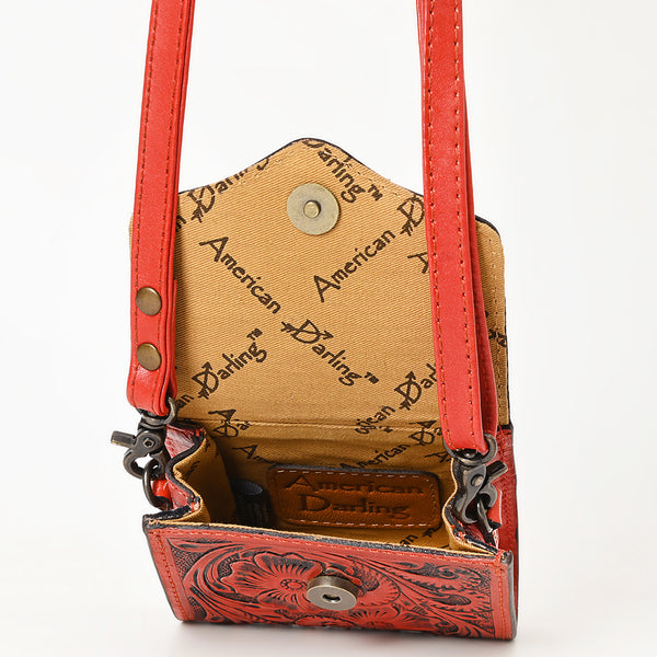 ADBG1444 American Darling Hand Tooled Genuine Leather Western Crossbody Bag for Everyday Carry