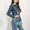 ADBG1444 American Darling Hand Tooled Genuine Leather Western Crossbody Bag for Everyday Carry