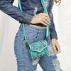 ADBG1444 American Darling Hand Tooled Genuine Leather Western Crossbody Bag for Everyday Carry
