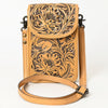 ADBG1448 American Darling Hand Tooled Leather Cell Phone Holder Western Crossbody