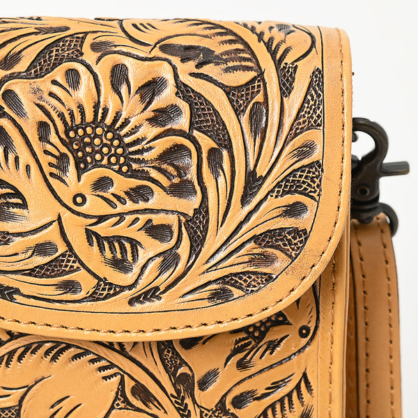 ADBG1448 American Darling Hand Tooled Leather Cell Phone Holder Western Crossbody