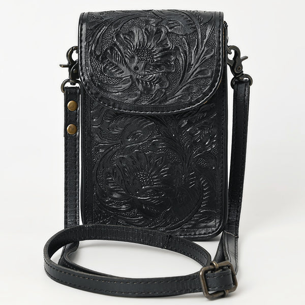 ADBG1448 American Darling Hand Tooled Leather Cell Phone Holder Western Crossbody