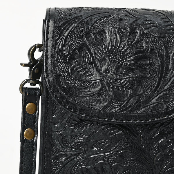 ADBG1448 American Darling Hand Tooled Leather Cell Phone Holder Western Crossbody