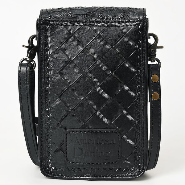 ADBG1448 American Darling Hand Tooled Leather Cell Phone Holder Western Crossbody