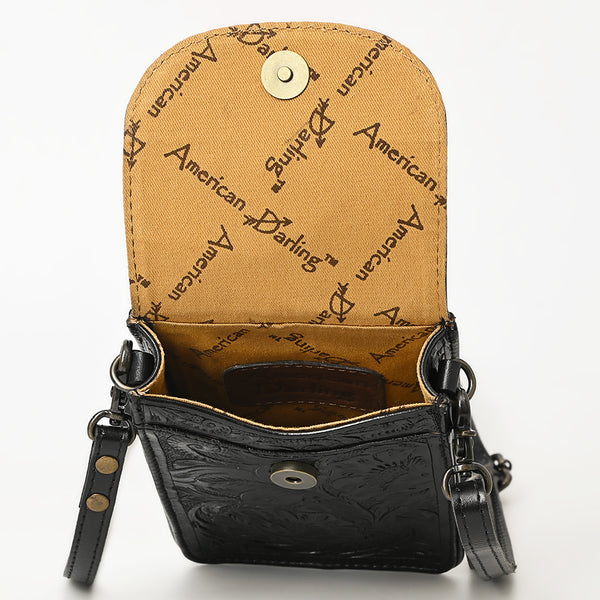 ADBG1448 American Darling Hand Tooled Leather Cell Phone Holder Western Crossbody