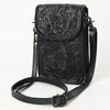 ADBG1448 American Darling Hand Tooled Leather Cell Phone Holder Western Crossbody