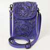 ADBG1448 American Darling Hand Tooled Leather Cell Phone Holder Western Crossbody