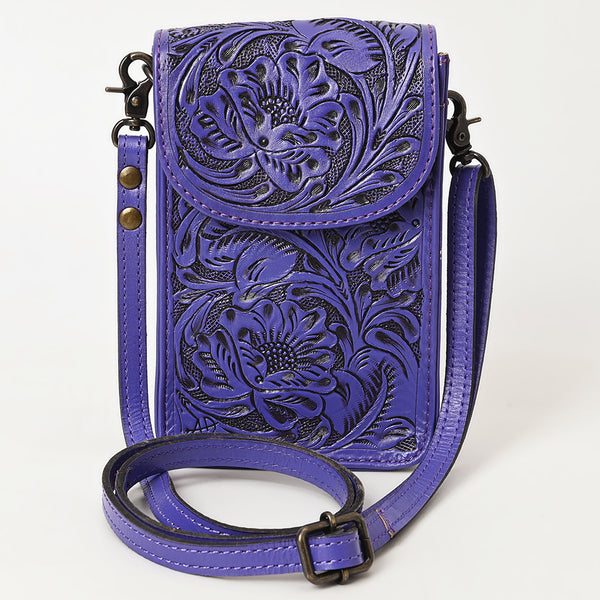 ADBG1448 American Darling Hand Tooled Leather Cell Phone Holder Western Crossbody
