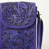 ADBG1448 American Darling Hand Tooled Leather Cell Phone Holder Western Crossbody