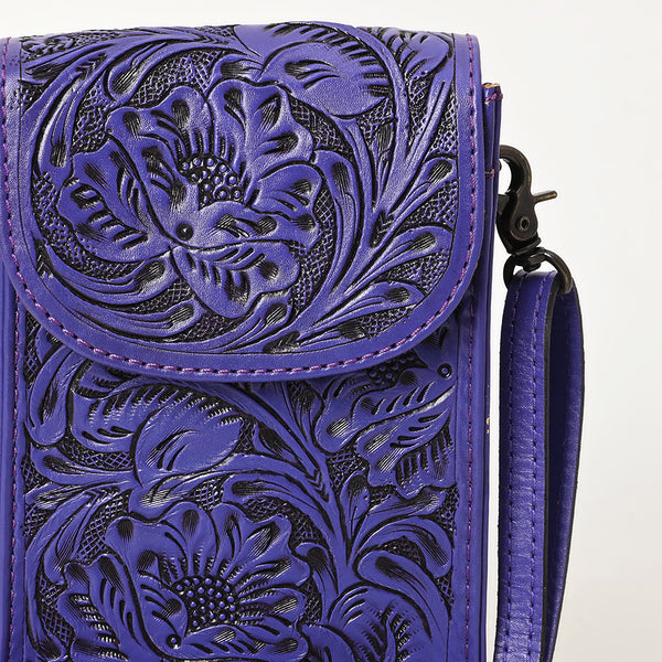 ADBG1448 American Darling Hand Tooled Leather Cell Phone Holder Western Crossbody