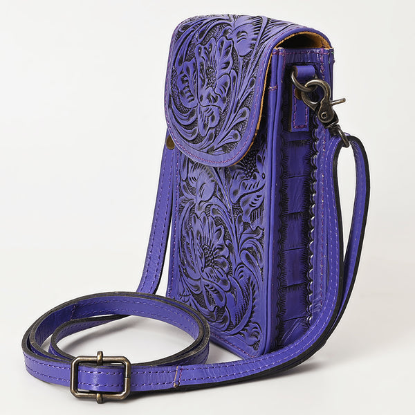 ADBG1448 American Darling Hand Tooled Leather Cell Phone Holder Western Crossbody