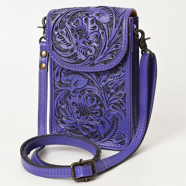 ADBG1448 American Darling Hand Tooled Leather Cell Phone Holder Western Crossbody