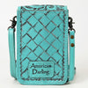 ADBG1448 American Darling Hand Tooled Leather Cell Phone Holder Western Crossbody