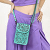 ADBG1448 American Darling Hand Tooled Leather Cell Phone Holder Western Crossbody