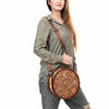 ADBG1449 American Darling Hand Tooled Western Leather Canteen Bag Genuine Leather Floral Carved Crossbody