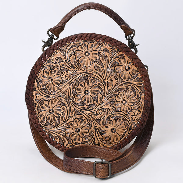 ADBG1449 American Darling Hand Tooled Western Leather Canteen Bag Genuine Leather Floral Carved Crossbody