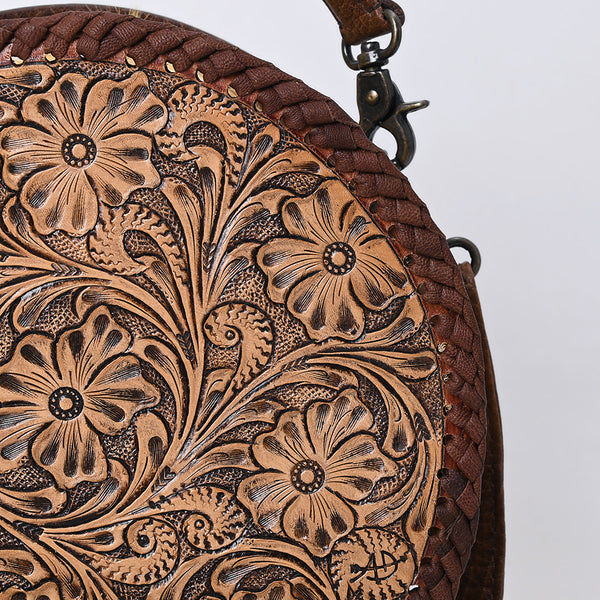 ADBG1449 American Darling Hand Tooled Western Leather Canteen Bag Genuine Leather Floral Carved Crossbody