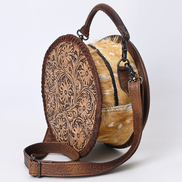 ADBG1449 American Darling Hand Tooled Western Leather Canteen Bag Genuine Leather Floral Carved Crossbody