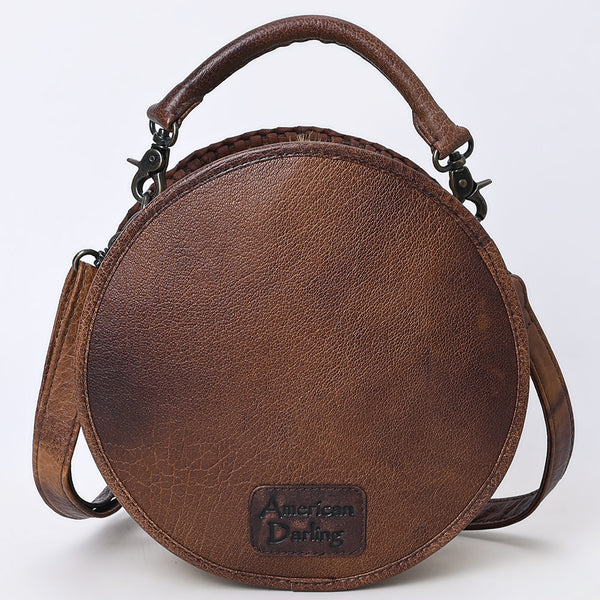 ADBG1449 American Darling Hand Tooled Western Leather Canteen Bag Genuine Leather Floral Carved Crossbody