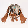 ADBG1272 American Darling Hair-On Cowhide Bucket Bag -Western Fringe Purse