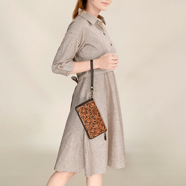 OHA129 Clutch Genuine Leather women bag western Bag