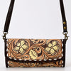 ADBGA553 American Darling Hand Tooled Floral Carved Small Cross body Bag