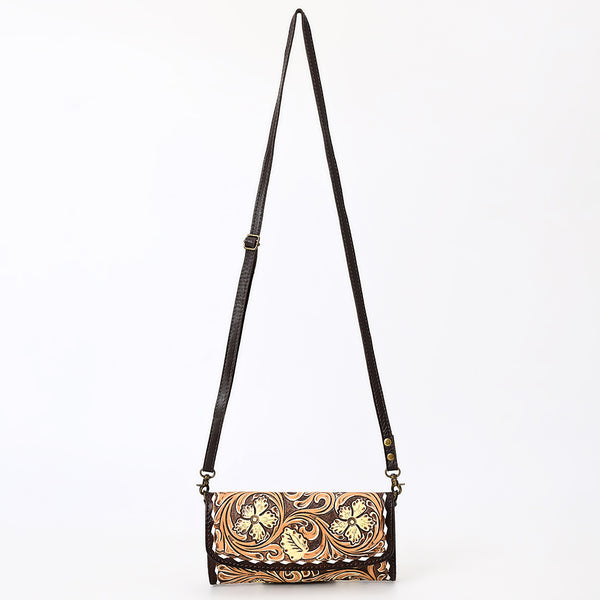 ADBGA553 American Darling Hand Tooled Floral Carved Small Cross body Bag