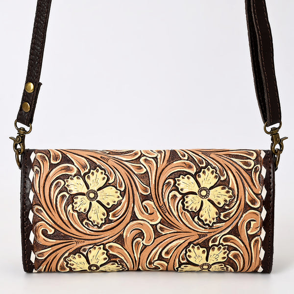 ADBGA553 American Darling Hand Tooled Floral Carved Small Cross body Bag