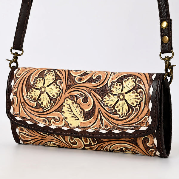 ADBGA553 American Darling Hand Tooled Floral Carved Small Cross body Bag