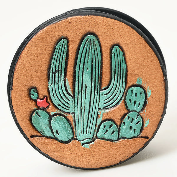 ADPNA101 Floral Design Hand-Tooled Leather Cell Phone Pop Socket - By American Darling