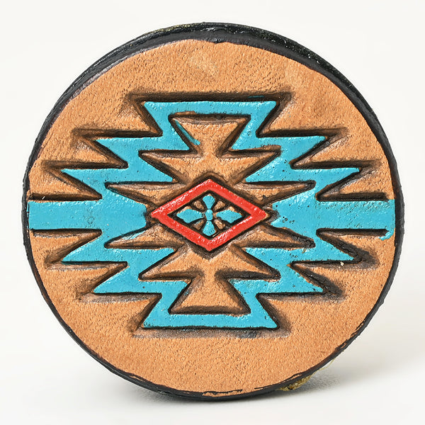 ADPNA101 Floral Design Hand-Tooled Leather Cell Phone Pop Socket - By American Darling