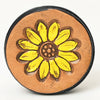 ADPNA101 Floral Design Hand-Tooled Leather Cell Phone Pop Socket - By American Darling