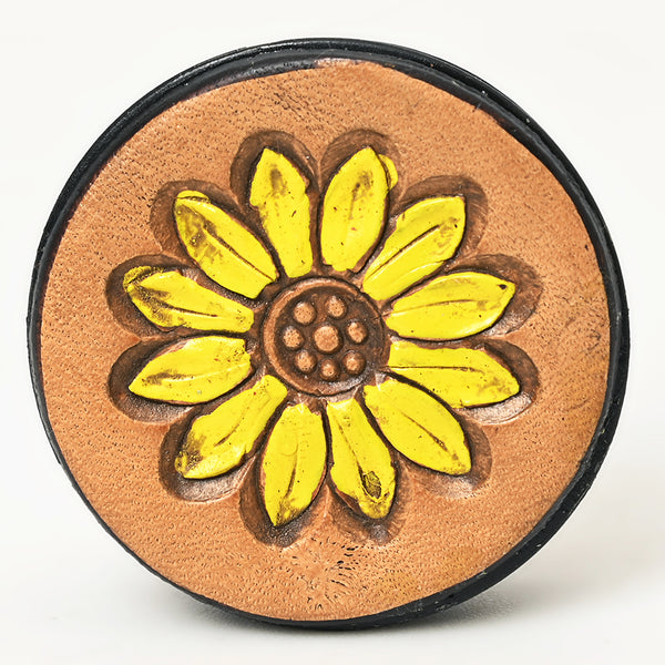 ADPNA101 Floral Design Hand-Tooled Leather Cell Phone Pop Socket - By American Darling