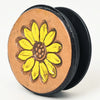 ADPNA101 Floral Design Hand-Tooled Leather Cell Phone Pop Socket - By American Darling