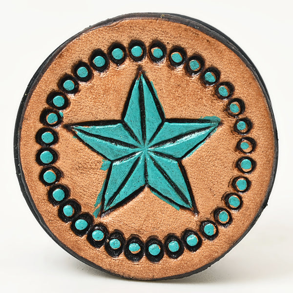 ADPNA101 Floral Design Hand-Tooled Leather Cell Phone Pop Socket - By American Darling